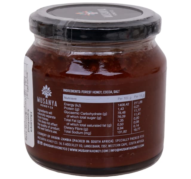 Musanya Honey Co Cocoa Superfood Honey 325 G