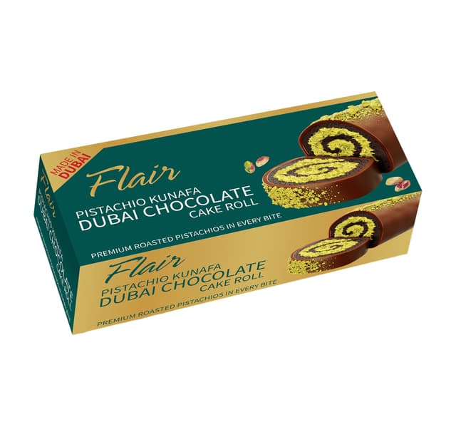 Flair Pistachio Kunafa Dubai Chocolate Cake Roll 165 G