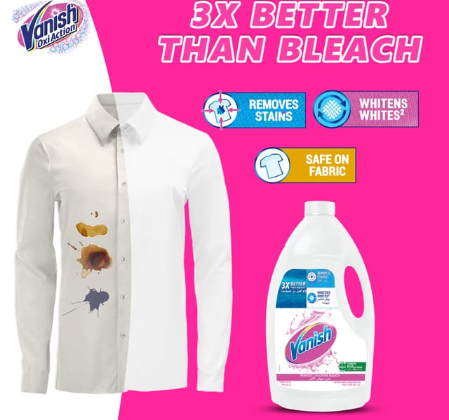 Vanish Fabric Stain Remover Crystal For White Clothes 3 Litres 1 Litre