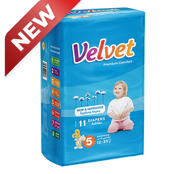 Velvet Premium Comfort Diaper Size 5 Maxi Plus 12 25 Kg 11 Pcs