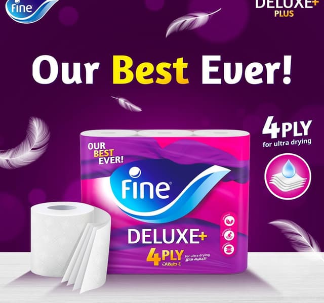 Fine Deluxe Toilet Paper 4ply 9 X 140 Sheets