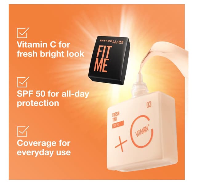 Maybelline New York Fit Me Fresh Tint With Spf 50 Vitamin C 30 Ml 9 5