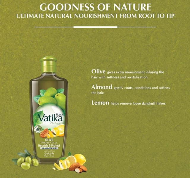 Dabur Vatika Hair Oil Olive Value Pack 2 X 200 Ml
