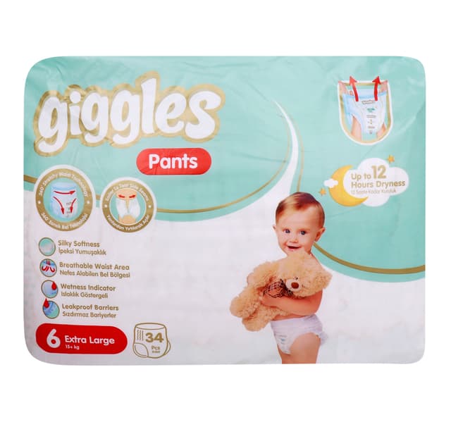 Giggles Diaper Pants Extra Large Size 6 15+ kg 34 pcs