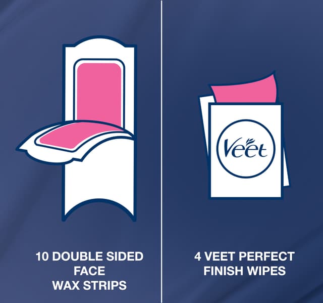 Veet Professional Hair Removal Wax Strips For Normal Skin Legs Body 40 Pcs