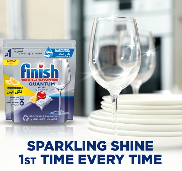 Finish Quantum All In 1 Dishwasher Tablets Lemon Sparkle Scent 42 Pcs