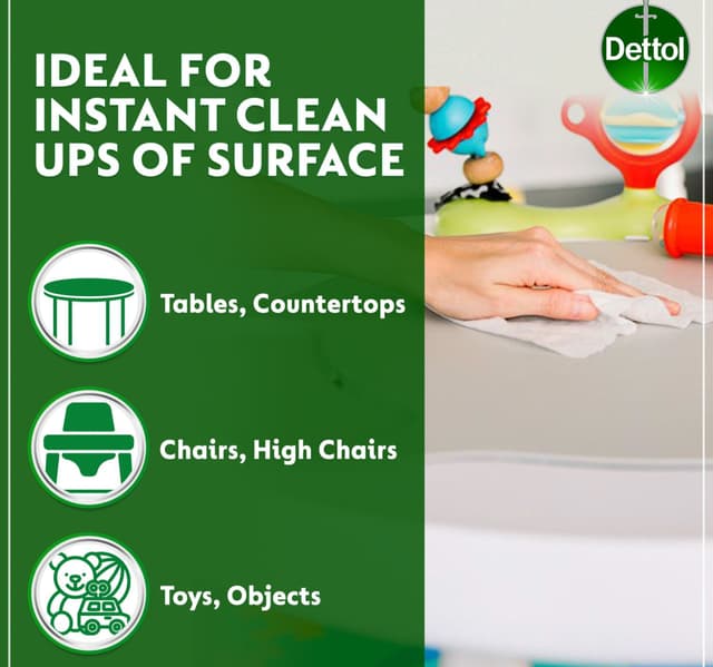 Dettol Original 2 in 1 Anti-Bacterial Skin and Surface Wipes 120 pcs