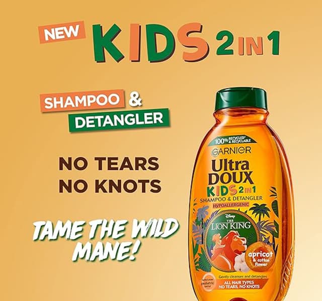 Garnier Ultra Doux Lion King 2in1 Shampoo Detangler 400 Ml