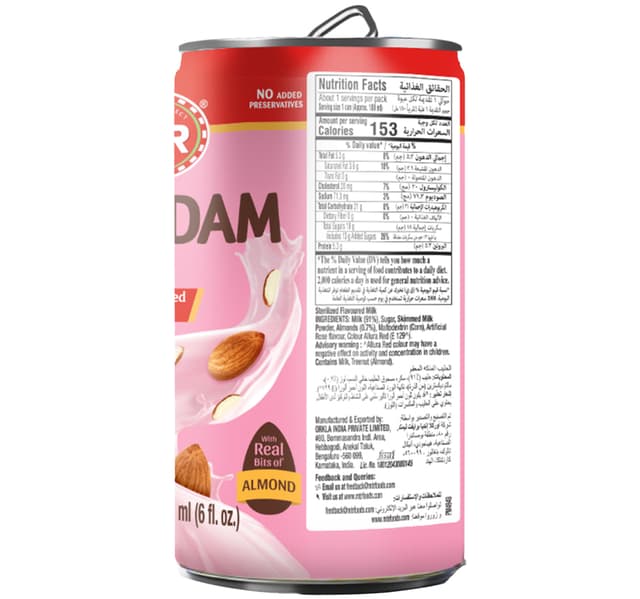 Mtr Badam Rose Flavoured Milk Drink 180 Ml
