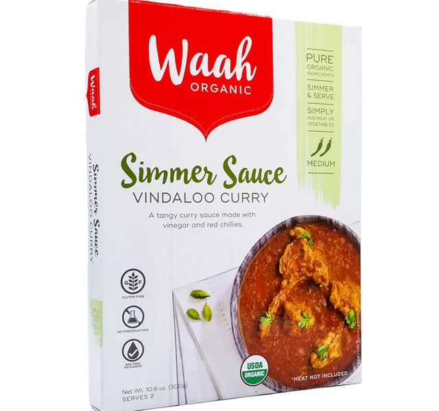 Waah Organic Vindaloo Curry Simmer Sauce 300 g