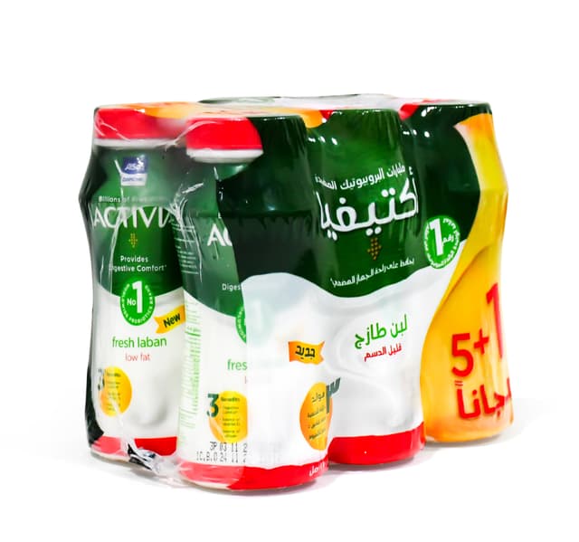 Activia Low Fat Fresh Laban 6 X 180 Ml