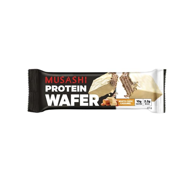 Musashi 10g Protein White Chocolate Caramel Protein Wafer 40 G