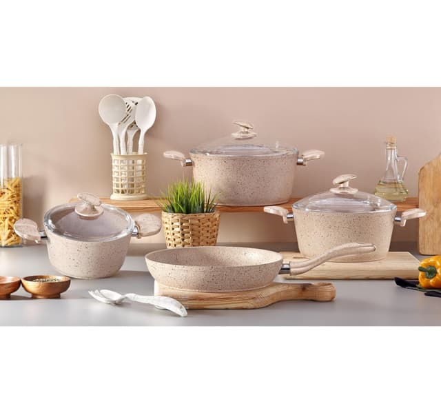 Bonera Marbella Granite Coated Forged Aluminium Cookware Set