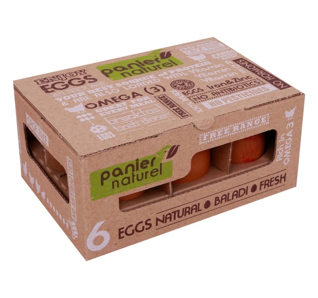 Panier Naturel Free Range Brown Eggs 6 Pcs