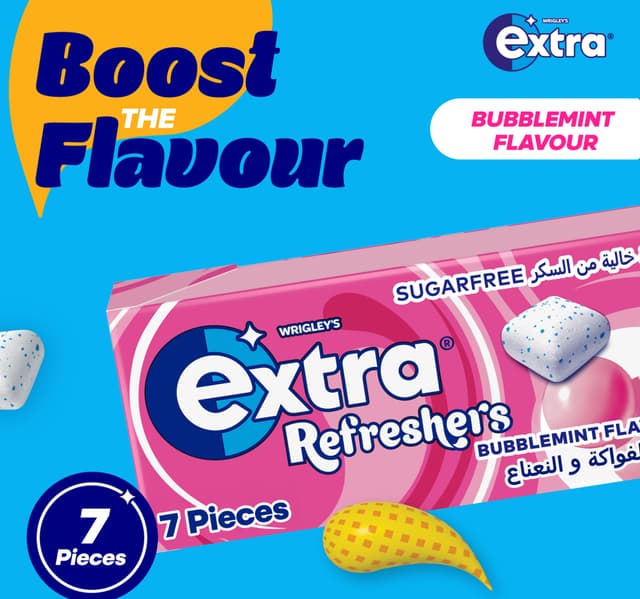 Wrigley S Extra Refreshers Sugar Free Bubblemint Chewing Gum 7 Pcs 15 6 G