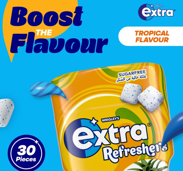 Wrigley S Extra Refreshers Sugar Free Tropical Chewing Gum 30 Pcs 67 G