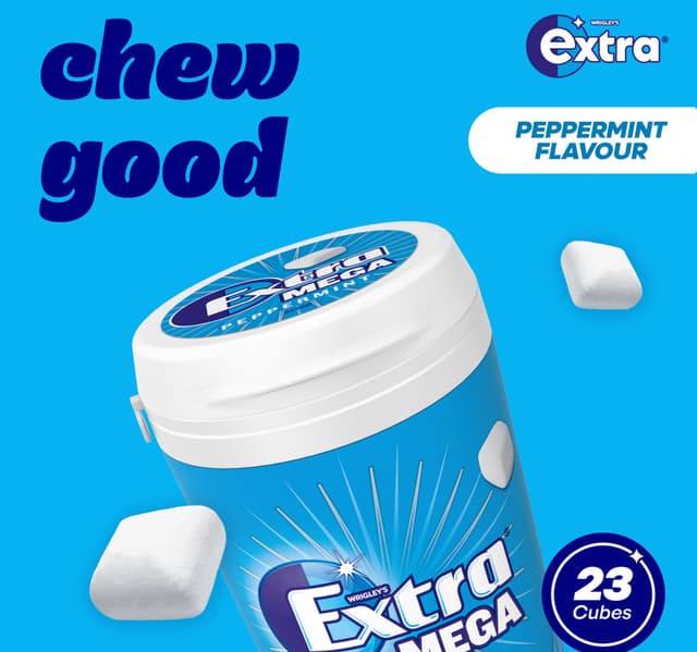 Wrigley S Extra Mega Sugar Free Peppermint Chewing Gum Cubes 23 Pcs