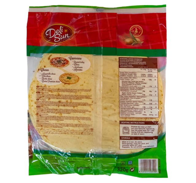 Deli Sun Thin Crispy Pizza Base 4 Pcs 320 G