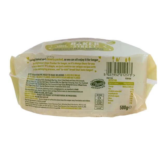Baker Street Seeded Rye Bread 500 G
