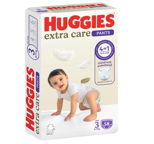 Huggies Extra Care Diaper Pants Size 3 6 11 Kg Value Pack 58 Pcs