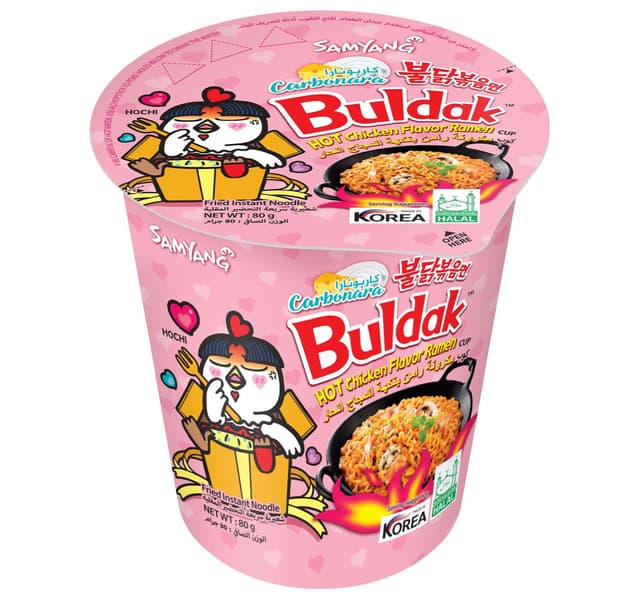 Samyang Buldak Carbonara Hot Chicken Flavor Fried Instant Cup Noodles 80 G