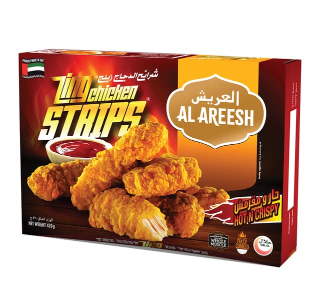Al Areesh Hot N Crispy Zing Chicken Strips 420 G
