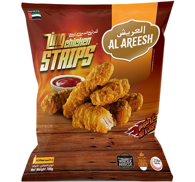 Al Areesh Hot N Crispy Zing Chicken Strips 700 G