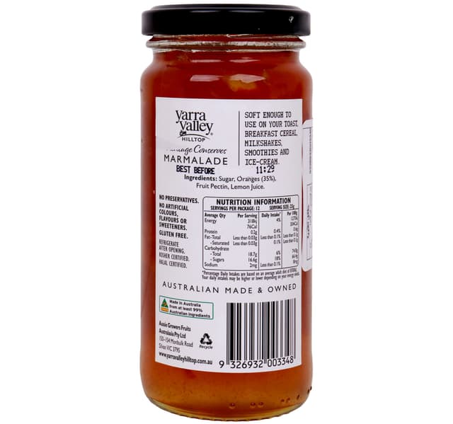 Yarra Valley Hilltop Marmalade 300 G