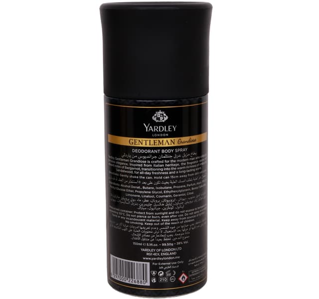 Yardley London Gentleman Grandiose Body Spray For Men 150 Ml