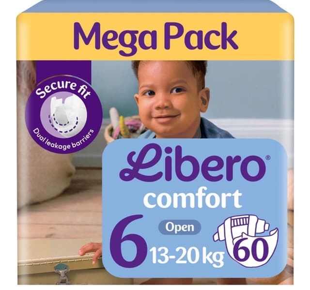 Libero Comfort Baby Diapers Mega Pack Size 6 13 20kg 60 Pcs