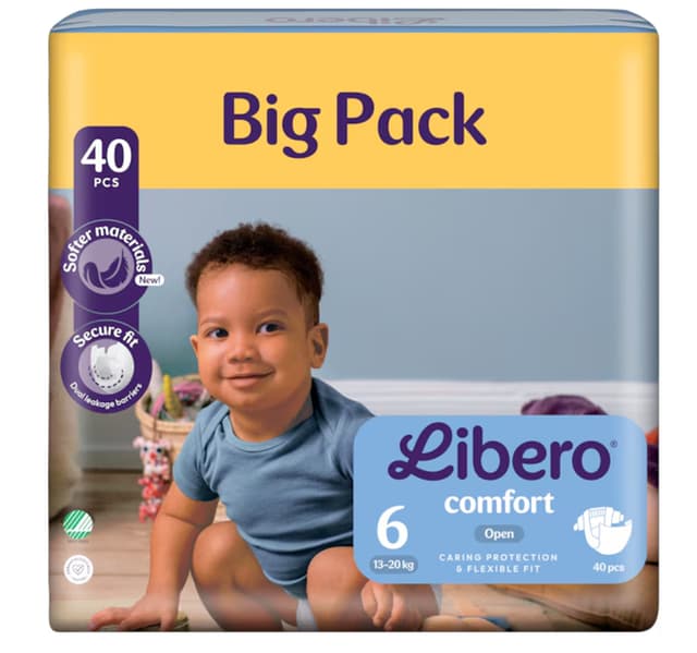 Libero Comfort Baby Diapers Big Pack Size 6 13 20kg 40 Pcs