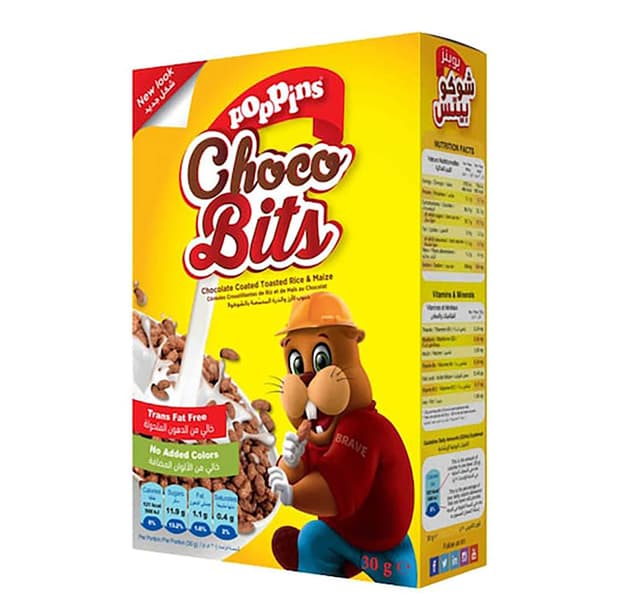 Poppins Choco Bits Chocolate Coated Toasted Rice Maize 30 G