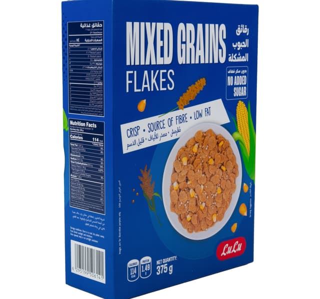 Lulu No Added Sugar Mixed Grains Flakes 375 G
