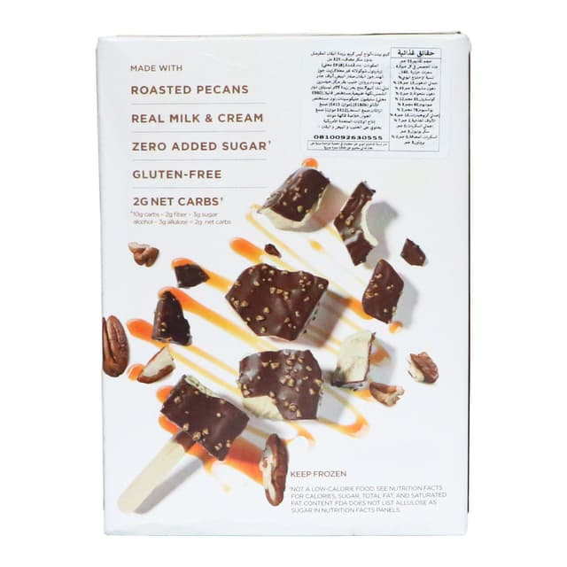 Keto Pint Zero Added Sugar Butter Pecan Ice Cream Bars 4 X 81 Ml