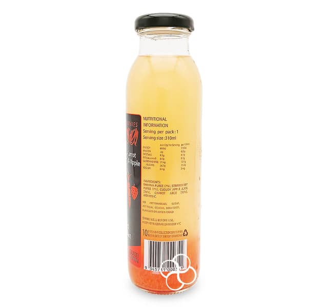 Besa Fresh Pressed Australian Fruits Banana Carrot Strawberry Apple Smoothies 310 Ml