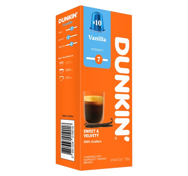 Dunkin Vanilla Coffee Capsules 10 Pcs 52 G