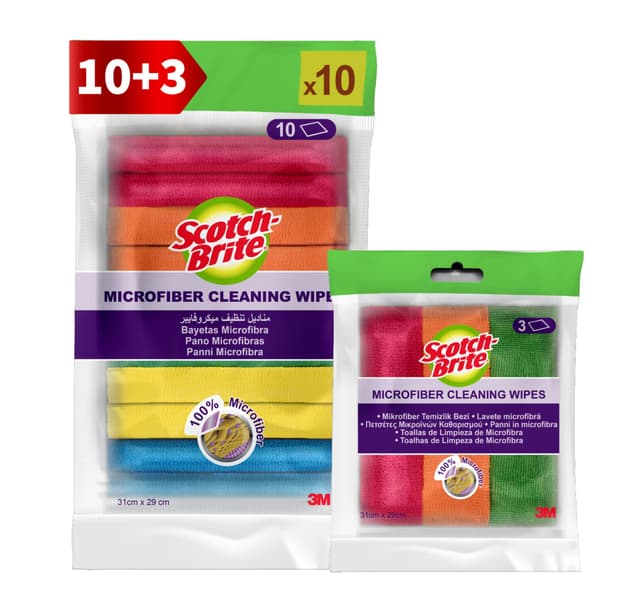 Scotch Brite Microfiber Cleaning Wipes 10 Pcs 3 Pcs