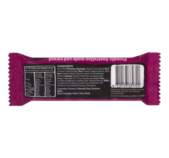 Carmans 10g Protein Dark Choc Cranberry Protein Bars 40 G