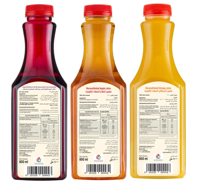 Al Rawabi Juice Assorted Value Pack 3 X 800 Ml