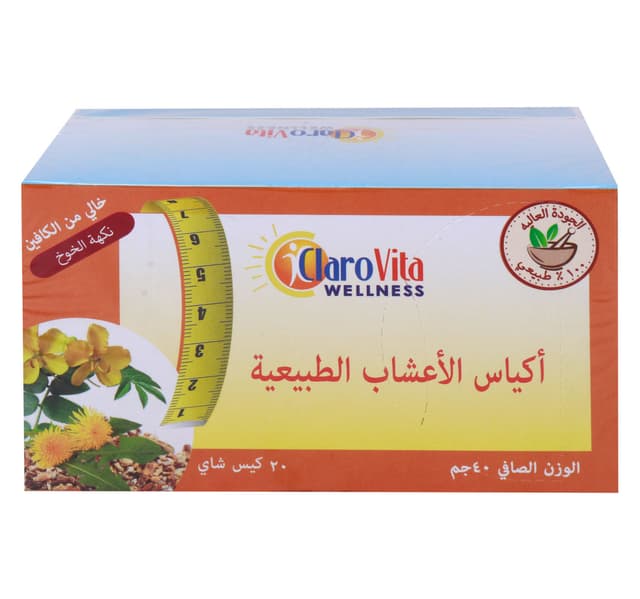 Clarovita Wellness Peach Flavour Natural Herbal Tea 20 Teabags 40 G