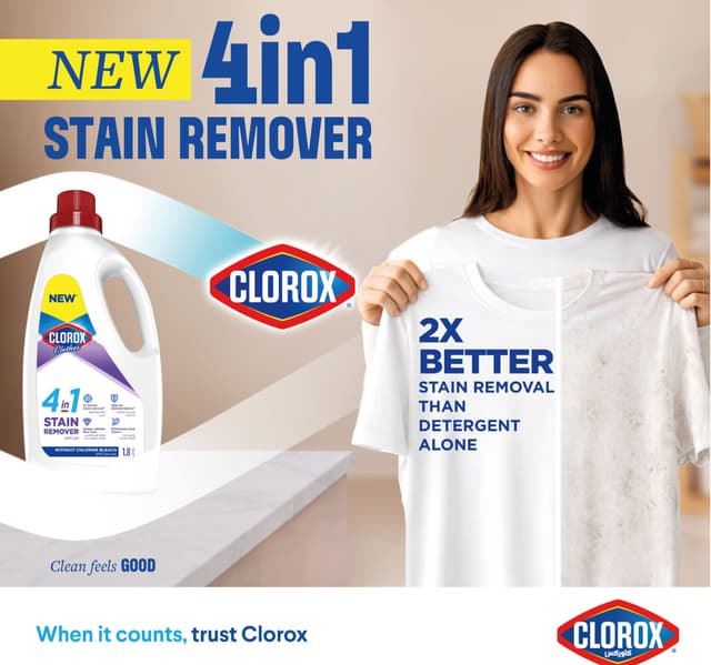 Clorox 4in1 Liquid Stain Remover Supreme Whitener For White Clothes 1 8 Litres