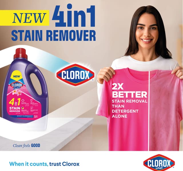 Clorox 4in1 Liquid Stain Remover For Color Clothes with Floral Scent 3 Litres