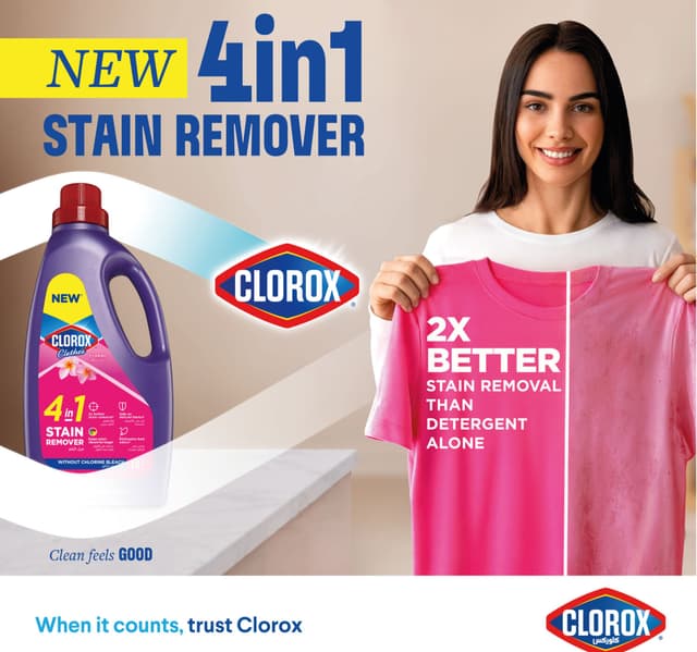 Clorox 4in1 Liquid Stain Remover For Color Clothes with Floral Scent 1.8 Litres