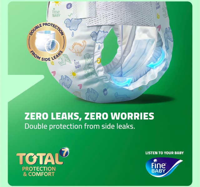 Fine Baby Total 7 Diapers Size 3 Medium 4 9 Kg Jumbo Pack 52 Pcs