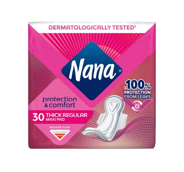 Nana Thick Regular Maxi Pads Normal Wings 30 Pcs