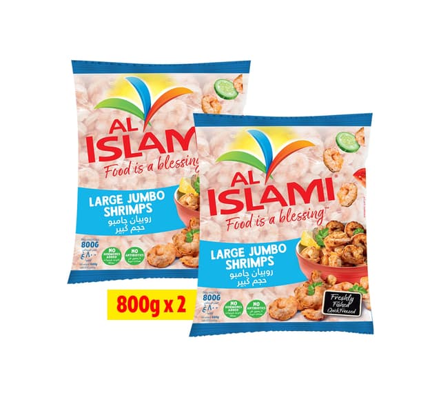 Al Islami Frozen Large Jumbo Shrimps 2 x 800 g