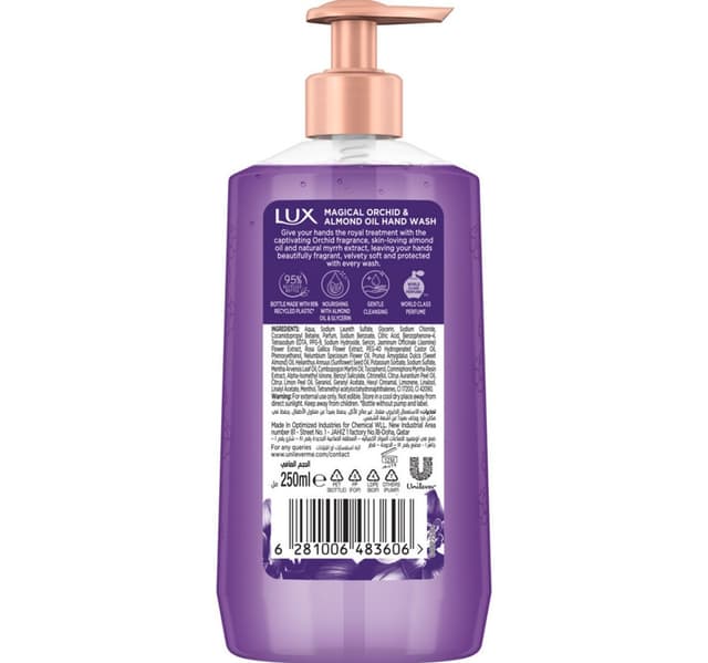 Lux Perfumed Hand Wash With Magical Orchid Almond Oil Scent 250 Ml