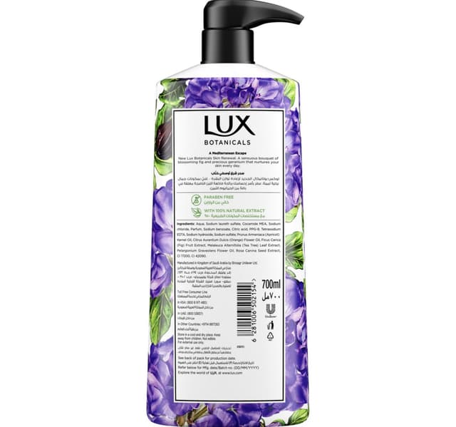Lux Botanicals Skin Renewal Body Wash Fig Extract And Geranium Oil 700 Ml