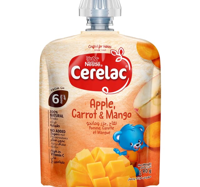 Nestle Cerelac Apple Carrot Mango Fruits Puree Pouch Bay Food From 6