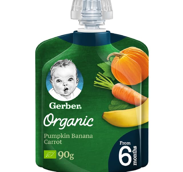 Gerber Organic Pumpkin Banana Carrot Baby Food From 6 Months 90 G